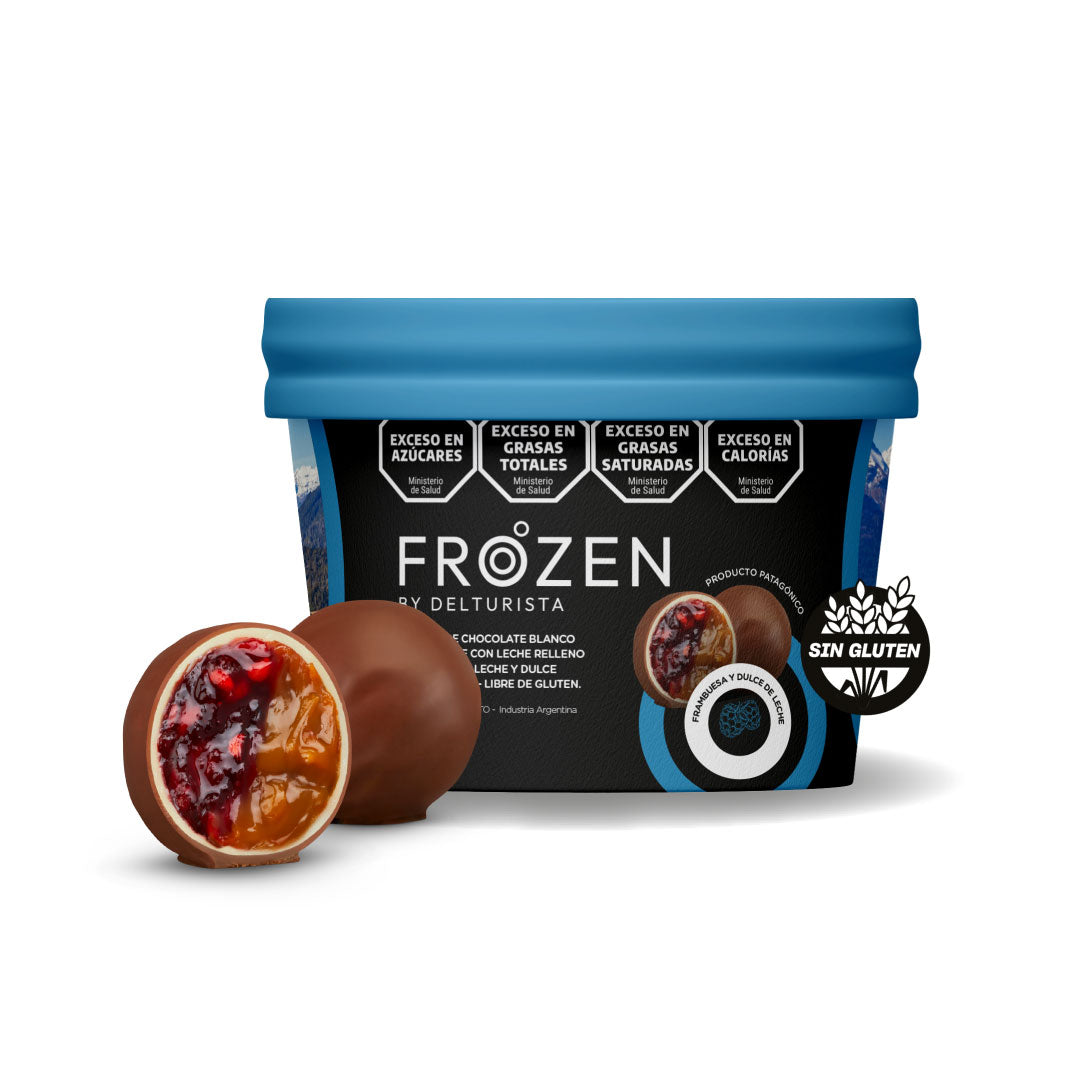 FROZEN Bombón con dulce de leche y frambuesa